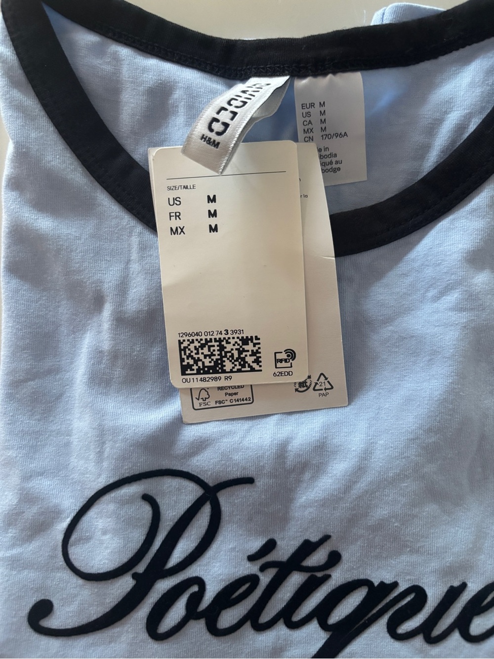 H&M Light Blue Ringer Tee - Picture 3 of 3